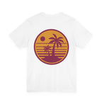 T-Shirt — R.I.P Twenties Front Text & Sunset Palm Back Graphic