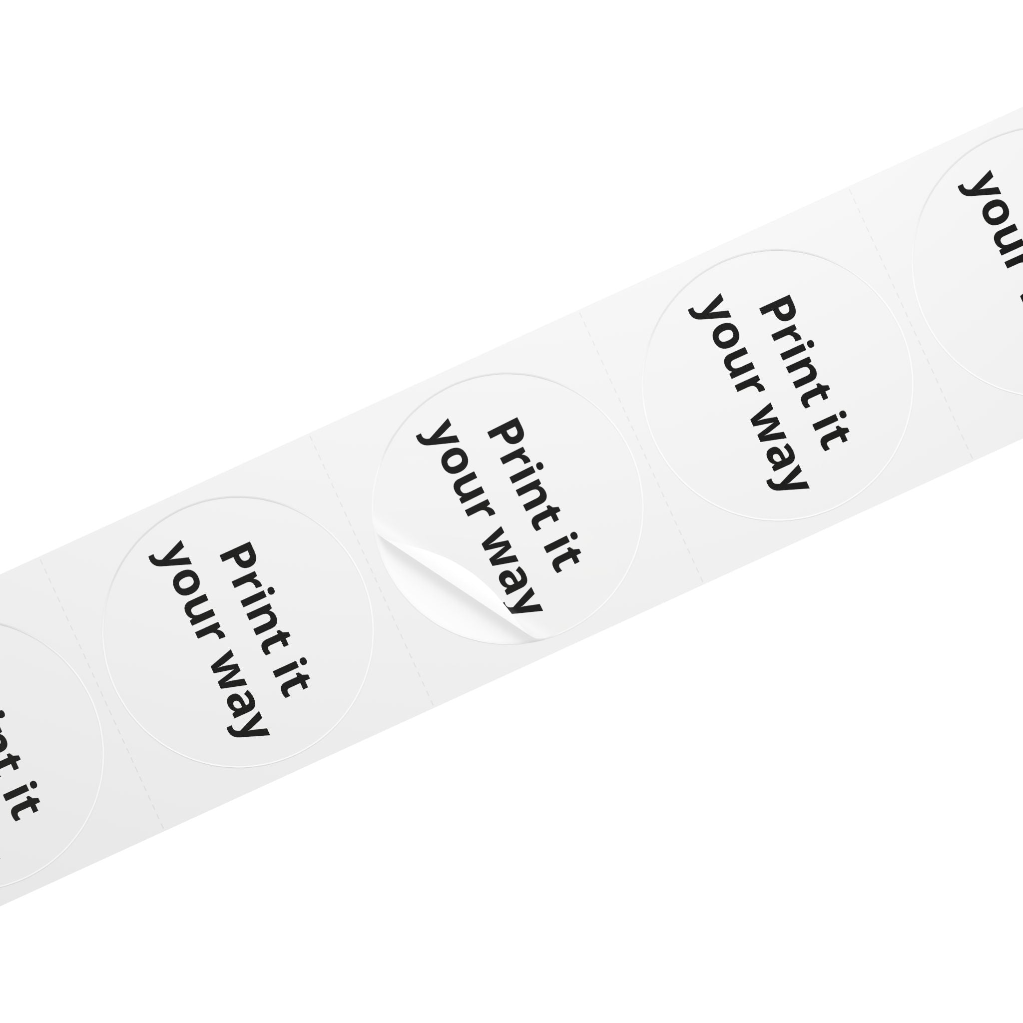 Round Sticker Label Rolls - Custom Printable 'Print it your way' Adhesive Labels