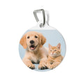 Pet Tag — Cute Puppy & Kitty Photo ID Tag (Custom Engraving Option)