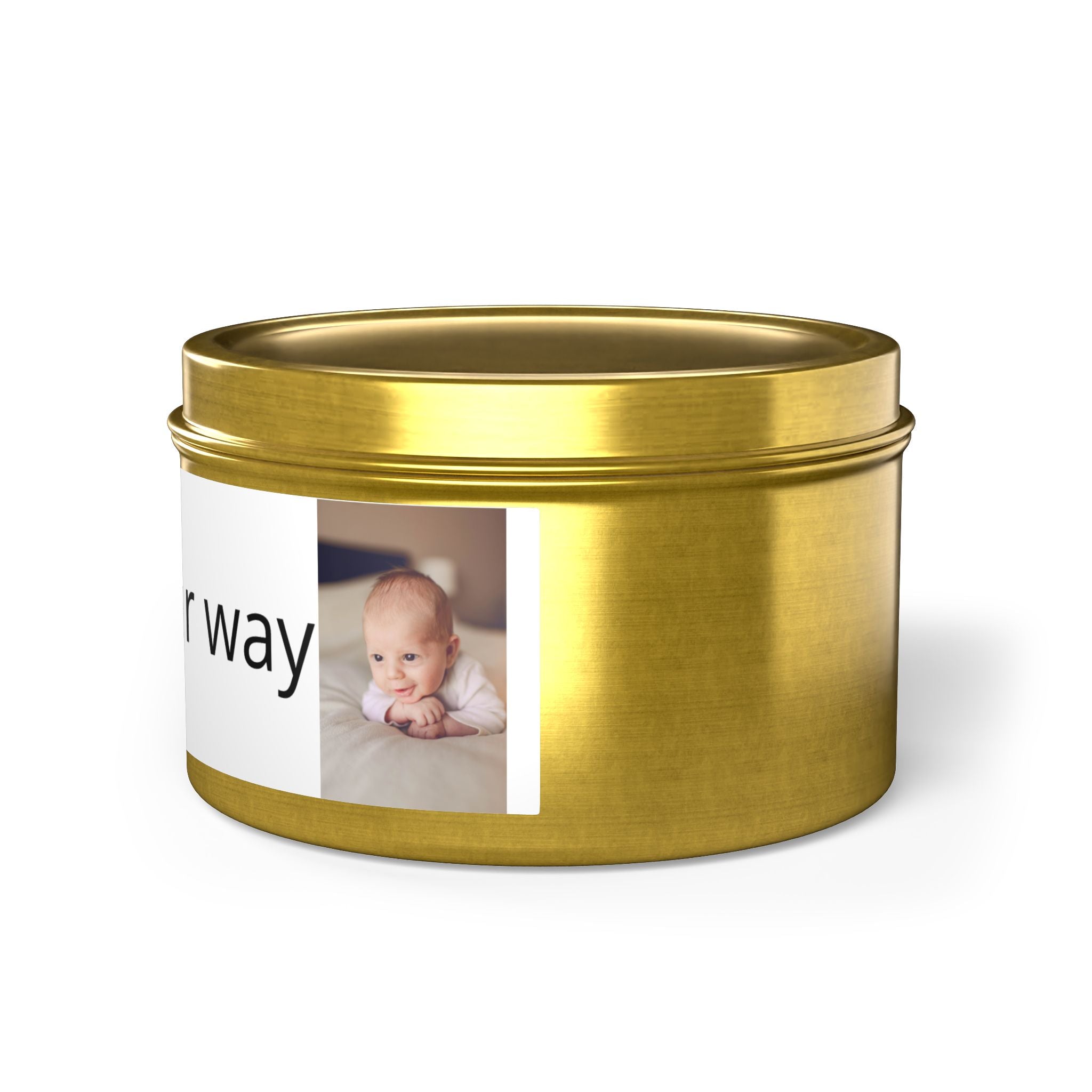 Personalized Tin Candle — Custom Photo & Text Scented Candle Gift