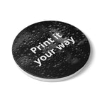 Ceramic Coaster — Black 'Print it your way' Custom Text Drink Coaster