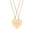 Engravable Split Heart Necklace Set — Personalized Best Friend/Matching Pendant