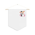 Wedding Couple Pennant Banner – Cute Bride & Groom Decorative Flag for Wedding, Engagement, Bridal Shower Decor