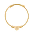 Engravable Heart Cuff Bracelet – Personalized Cable Wire Bangle (Silver or Gold)