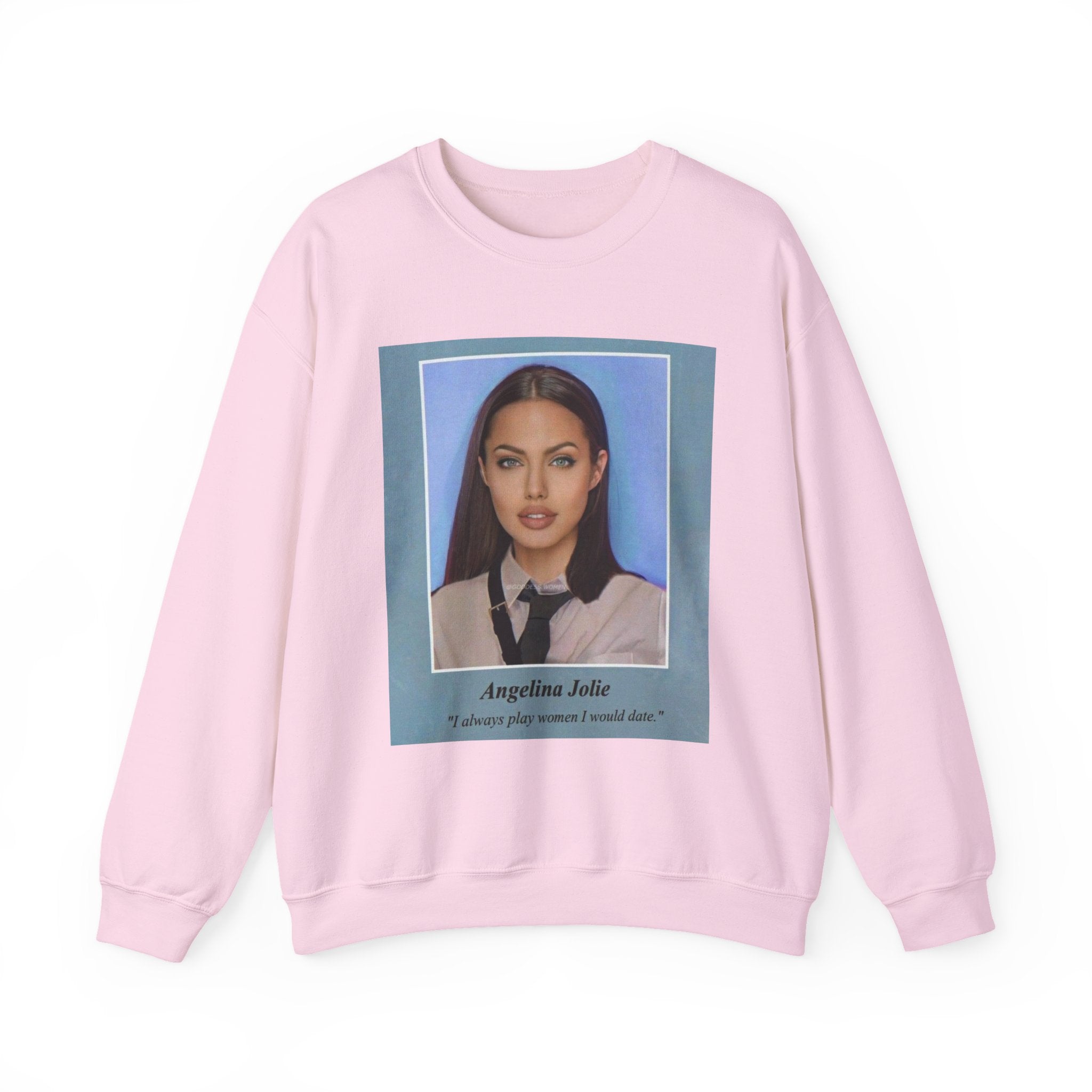 Graphic Crewneck Sweatshirt — Portrait Photo Print with Quote