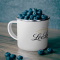 Enamel Camping Mug — House of LeeLee Logo Rustic Coffee Cup for Camping & Gifts
