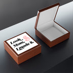 Jewelry Box — “Look Mom, I Made It.” Keepsake Box with Pink Dollar Sign