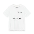 T-Shirt — R.I.P Twenties Front Text & Sunset Palm Back Graphic