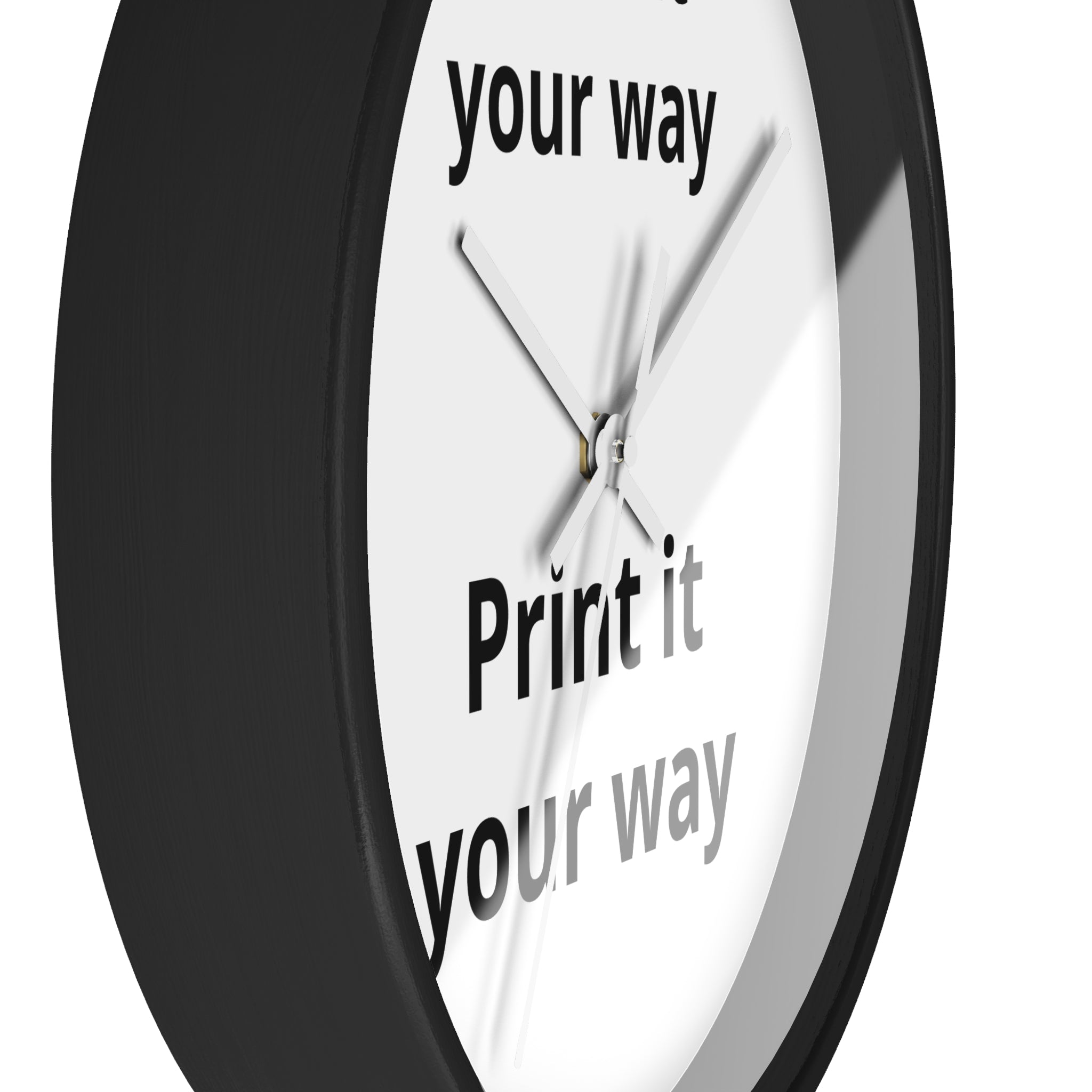 Minimalist "Print It Your Way" Wall Clock — Modern Monochrome Home Decor