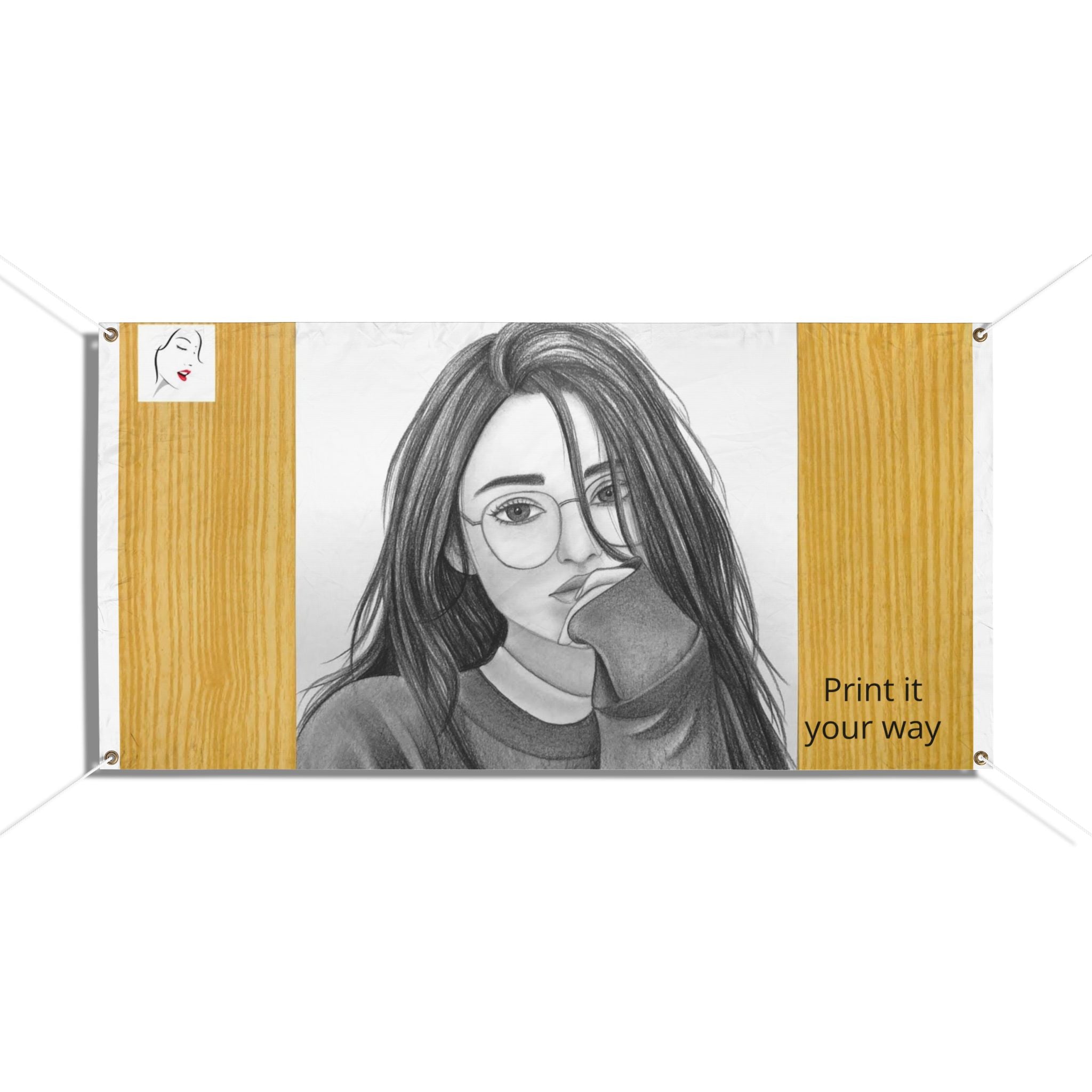 Custom Portrait Vinyl Banner — Personalized Photo & Text Outdoor Sign