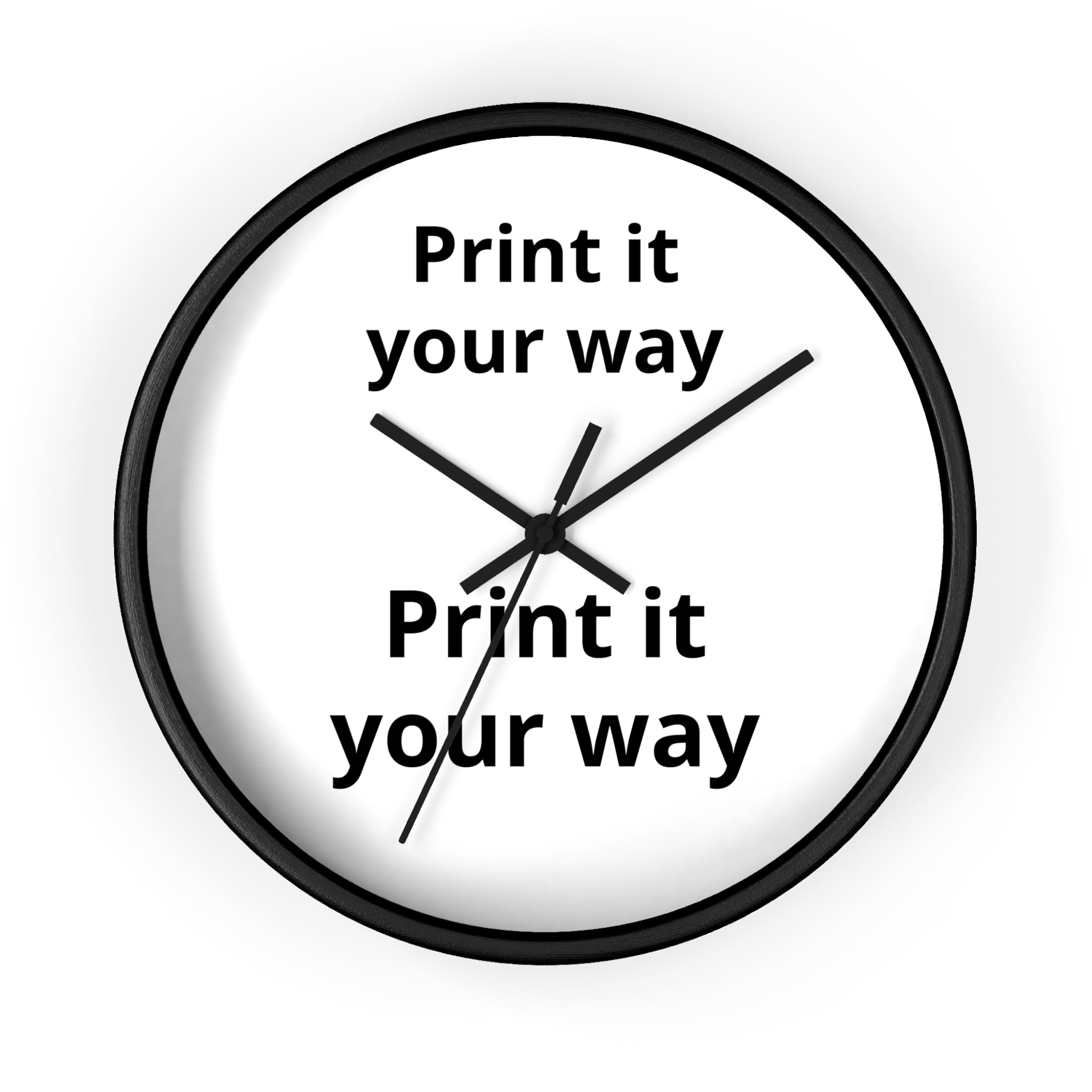 Minimalist "Print It Your Way" Wall Clock — Modern Monochrome Home Decor