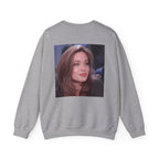 Graphic Crewneck Sweatshirt — Portrait Photo Print with Quote