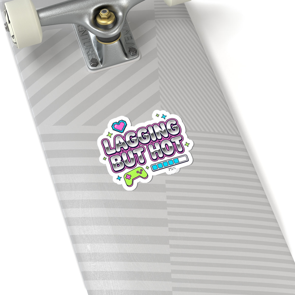 Lagging But Hot Kiss-Cut Sticker | Y2K, bubblegum glitter, cyber gamer