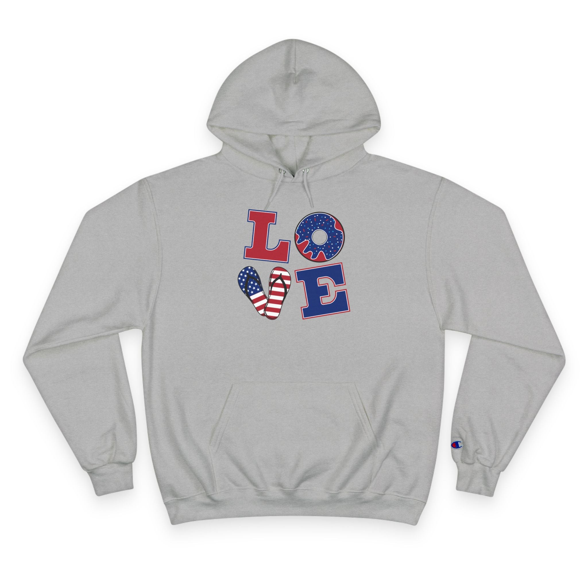 Patriotic LOVE Hoodie — USA Flag Letters & "You Won My Heart" Tic‑Tac‑Toe Back