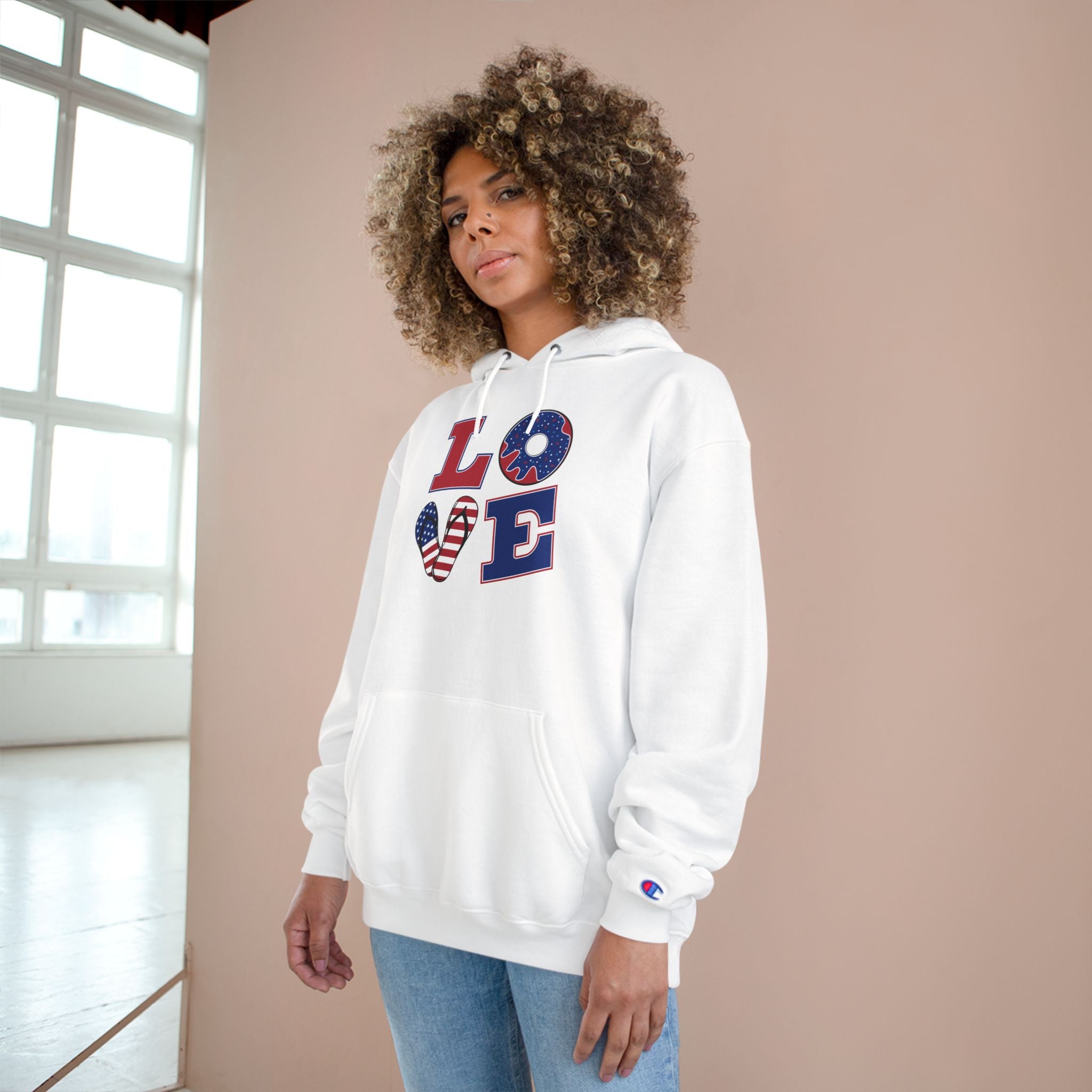 Patriotic LOVE Hoodie — USA Flag Letters & "You Won My Heart" Tic‑Tac‑Toe Back