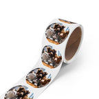 Round Pet Photo Sticker Roll — Custom Cute Cats & Dogs Label Stickers (Round)