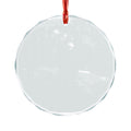 Engravable Crystal Glass Ornament — Round & Heart Personalized Holiday Keepsake