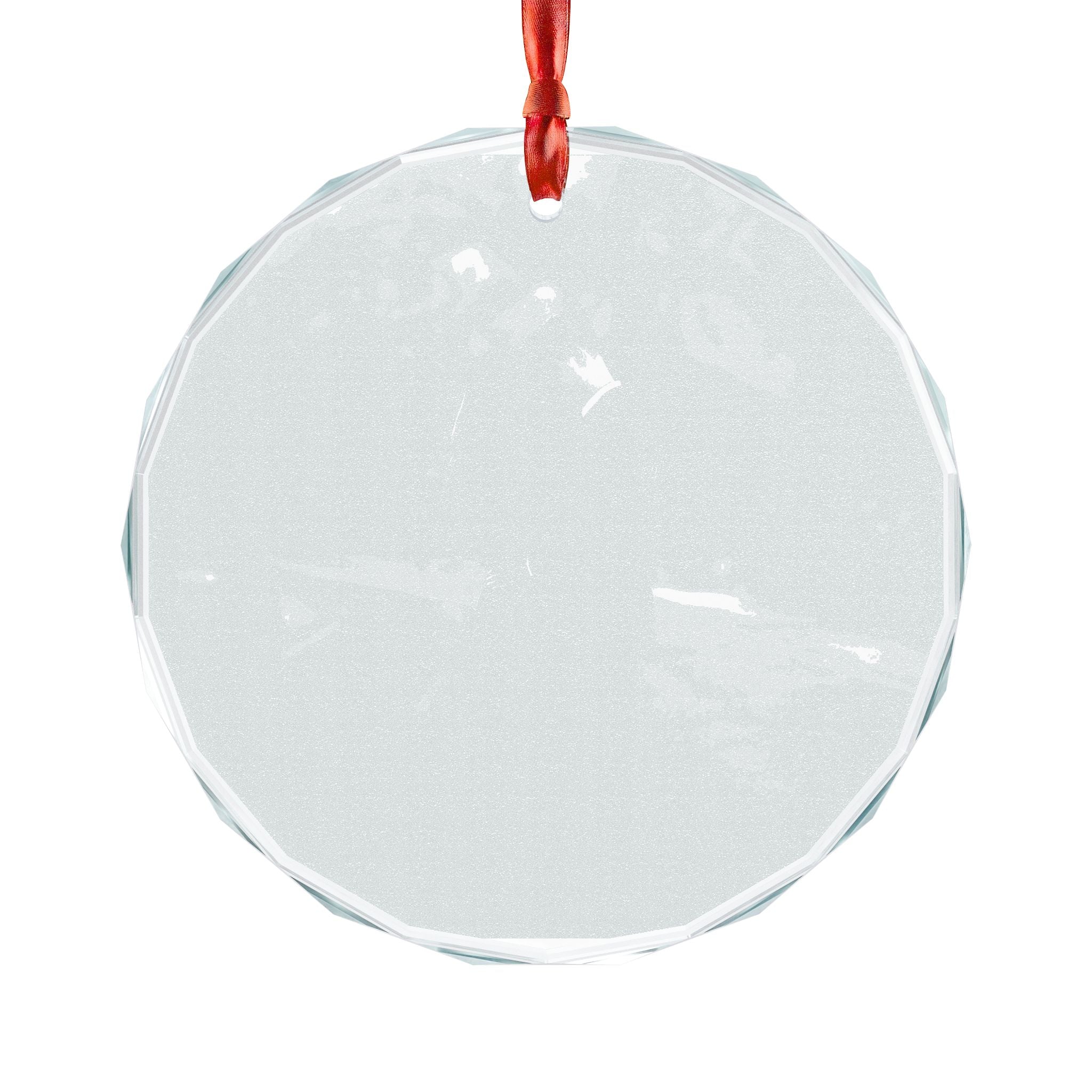 Engravable Crystal Glass Ornament — Round & Heart Personalized Holiday Keepsake