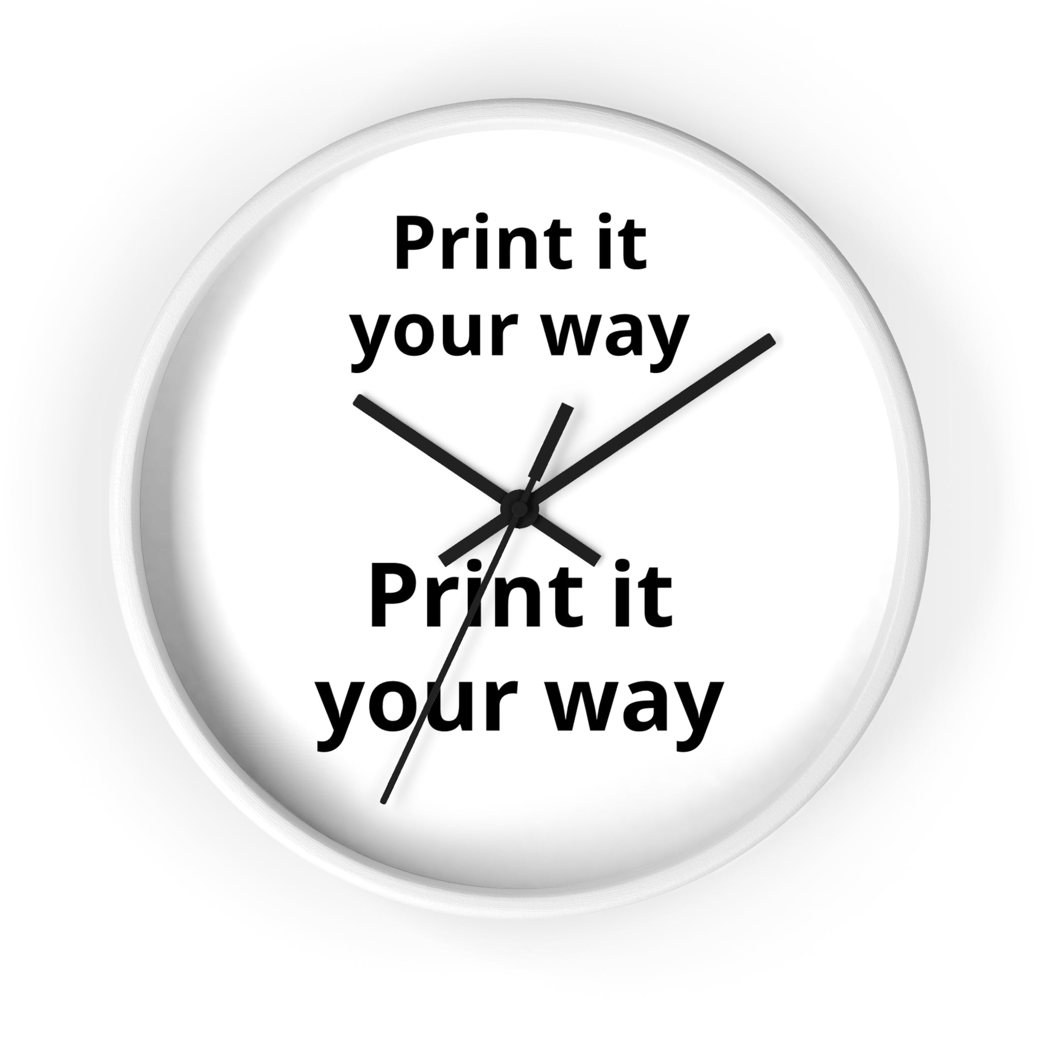 Minimalist "Print It Your Way" Wall Clock — Modern Monochrome Home Decor