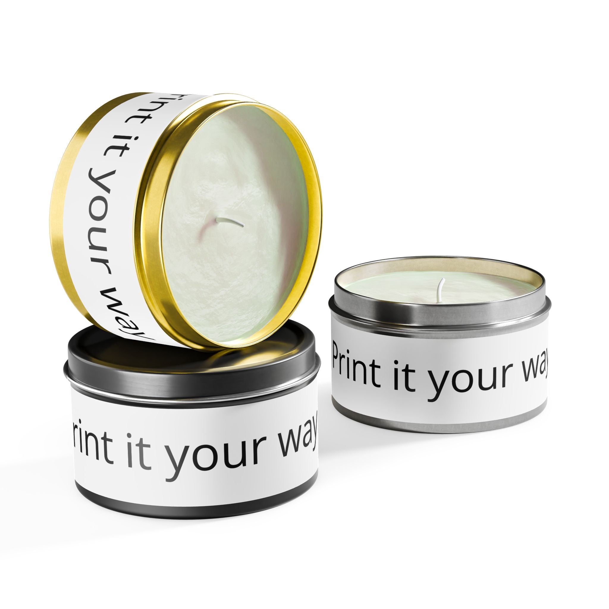 Customizable Tin Candle — 'Print it your way' Personalized Scented Tin