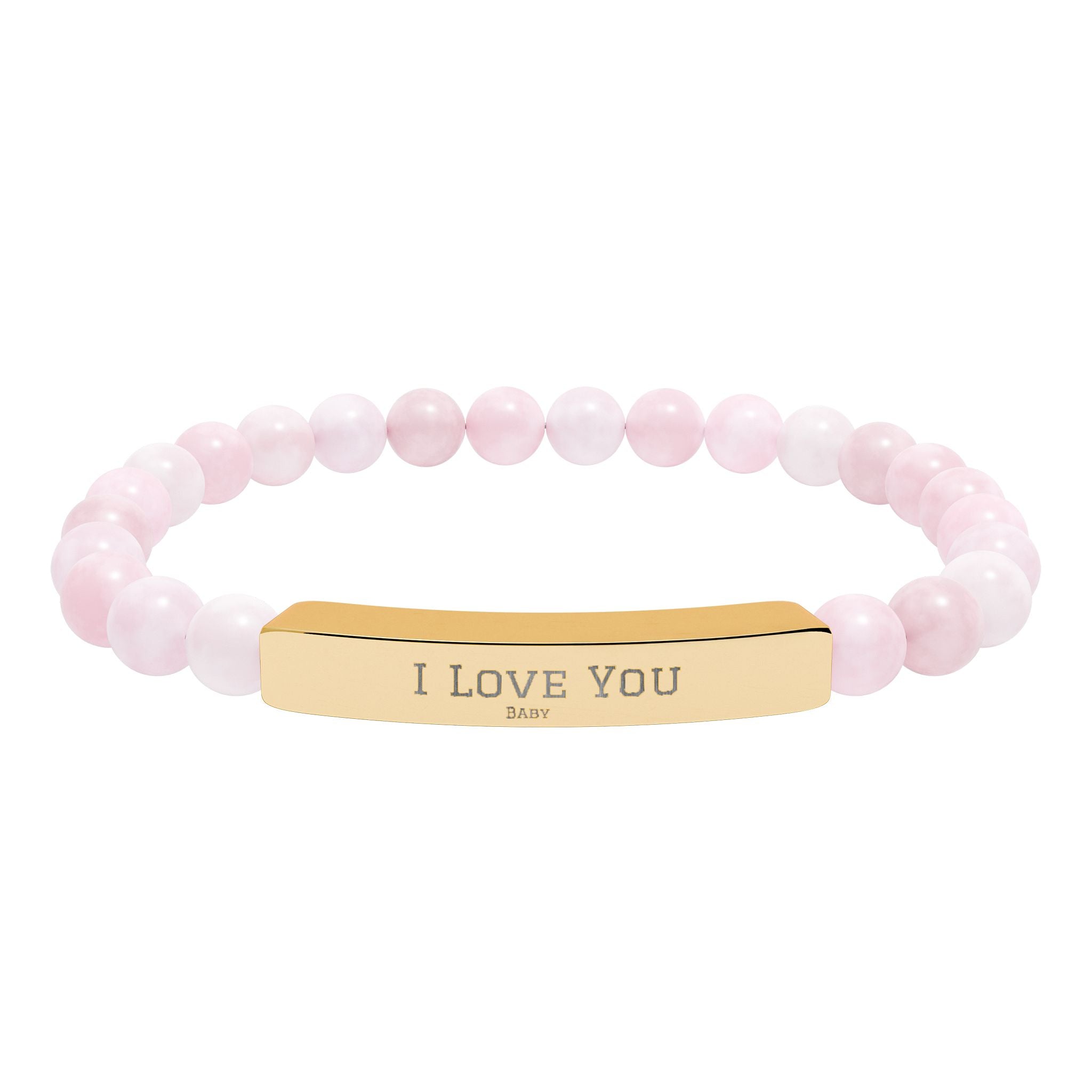 Natural Stone Stretch Bar Bracelet (Engraving)