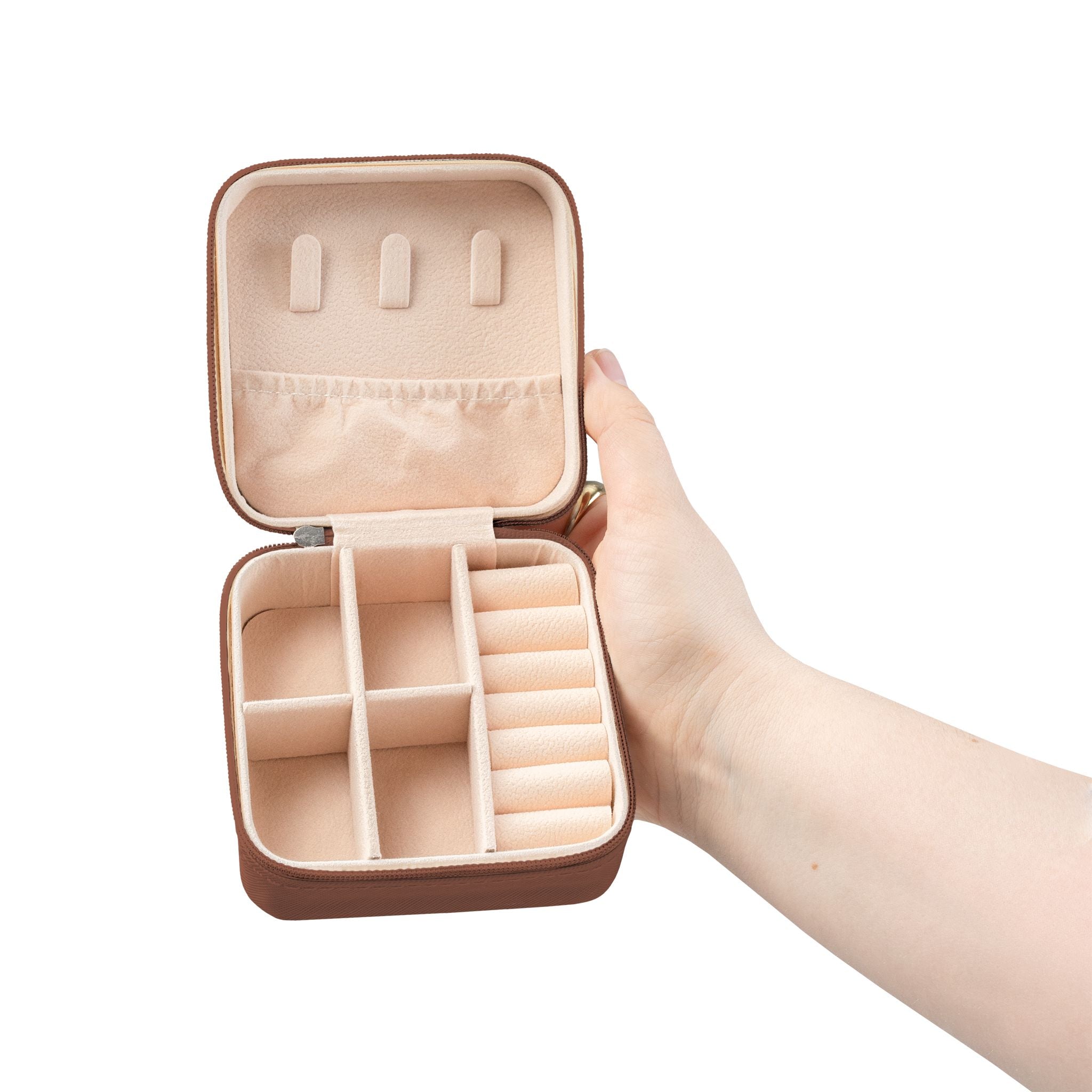 Compact Jewelry Travel Case — Personalized Portrait Pink Travel Jewelry Organizer
