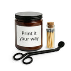 Custom Scented Candle Set with Matches & Wick Trimmer — Personalized Jar Candle Gift