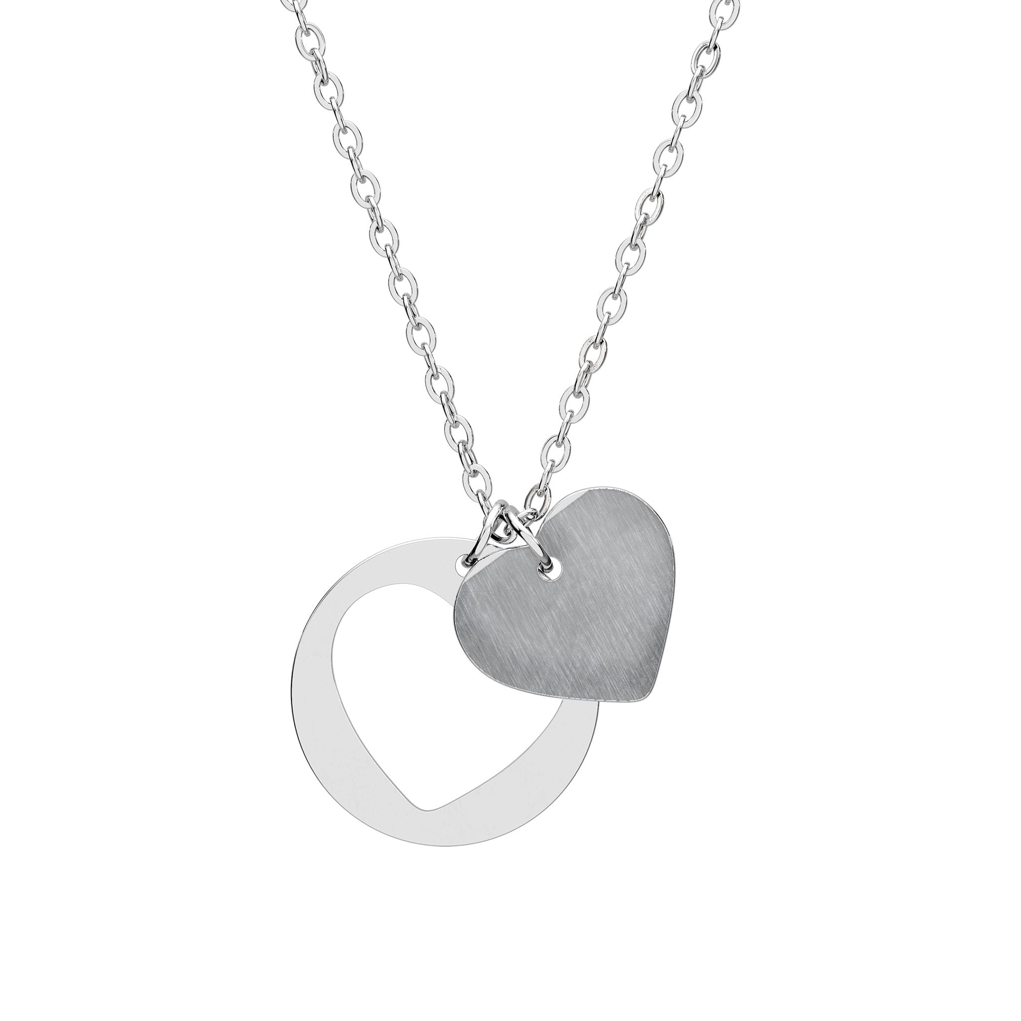 Engravable Heart Cutout Necklace — Personalized Heart Pendant