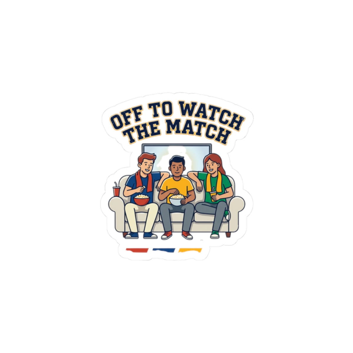 Off to Watch the Match Kiss-Cut Stickers | soccer watch party, country colors