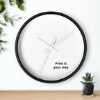 Minimal Custom Wall Clock — 'Print It Your Way' Modern White Face
