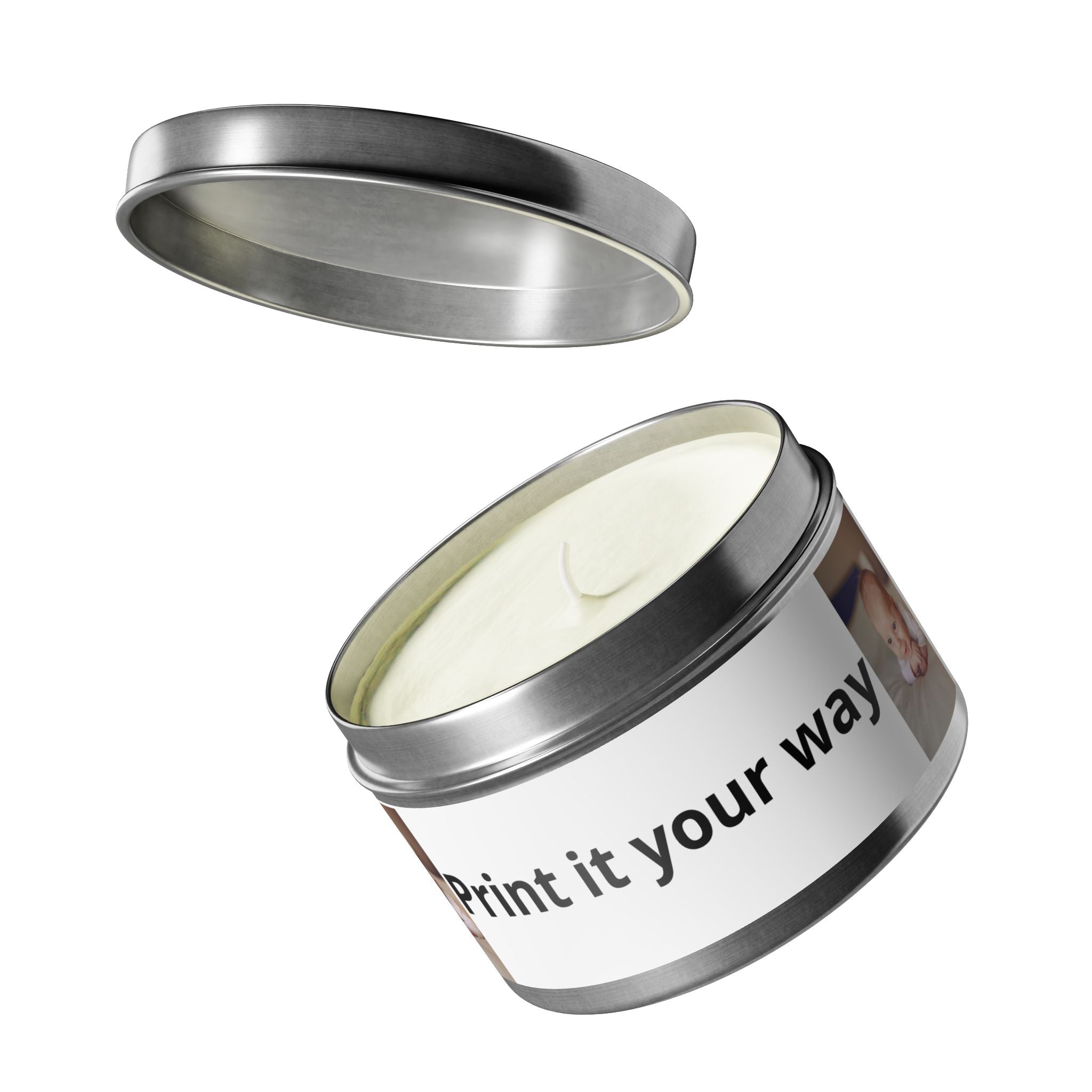 Personalized Tin Candle — Custom Photo & Text Scented Candle Gift