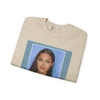 Graphic Crewneck Sweatshirt — Portrait Photo Print with Quote