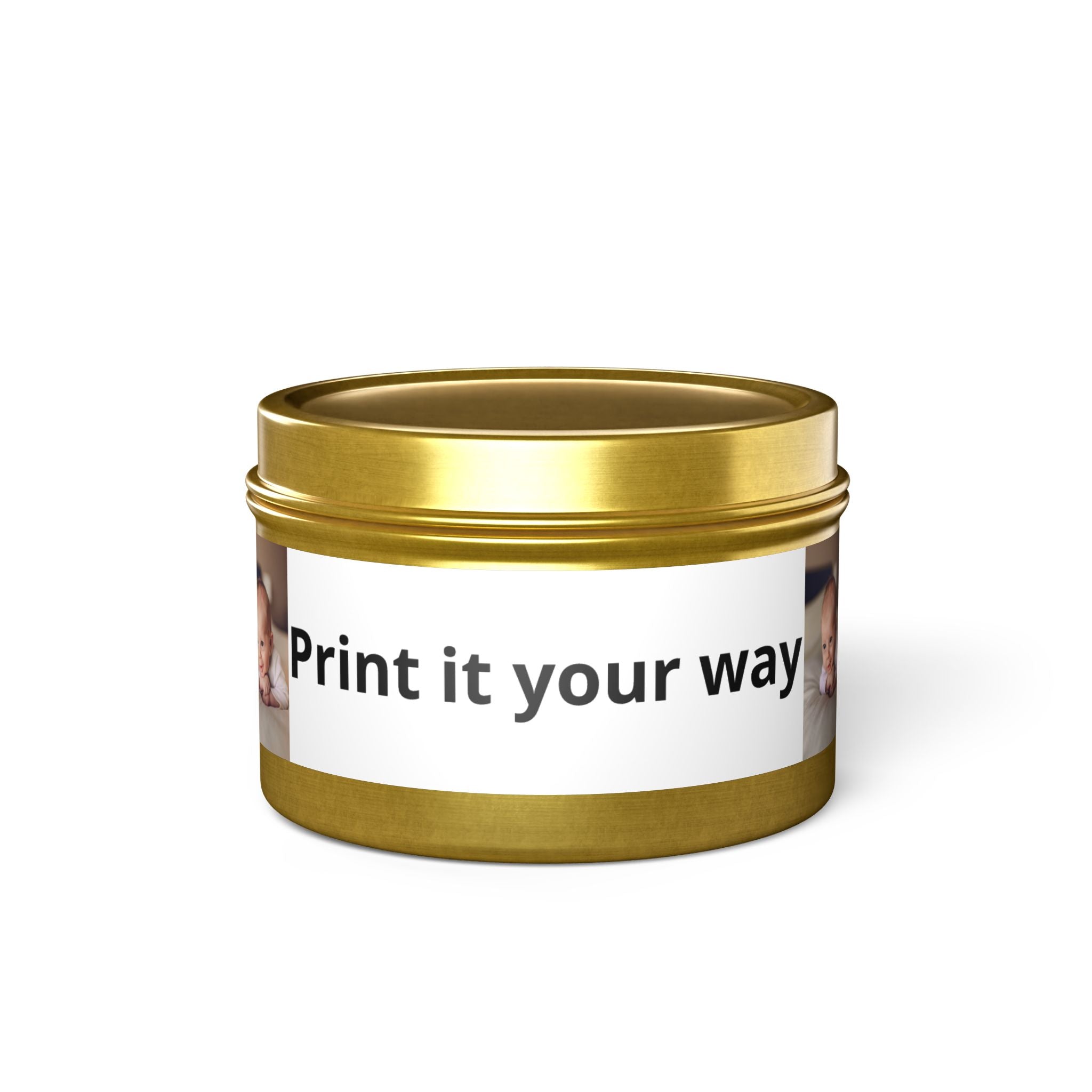 Personalized Tin Candle — Custom Photo & Text Scented Candle Gift