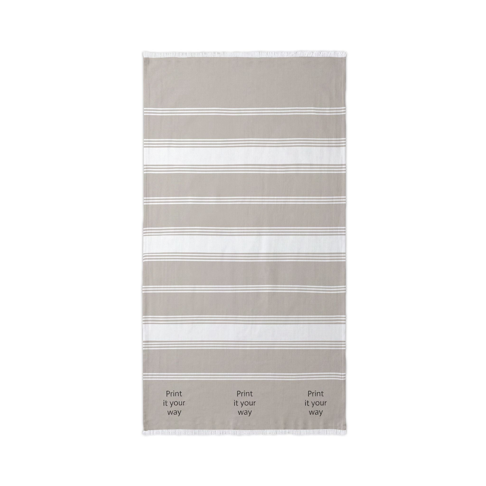 Embroidered Striped Beach Throw — Lightweight Turkish Towel for Pool, Travel & Summer Days
