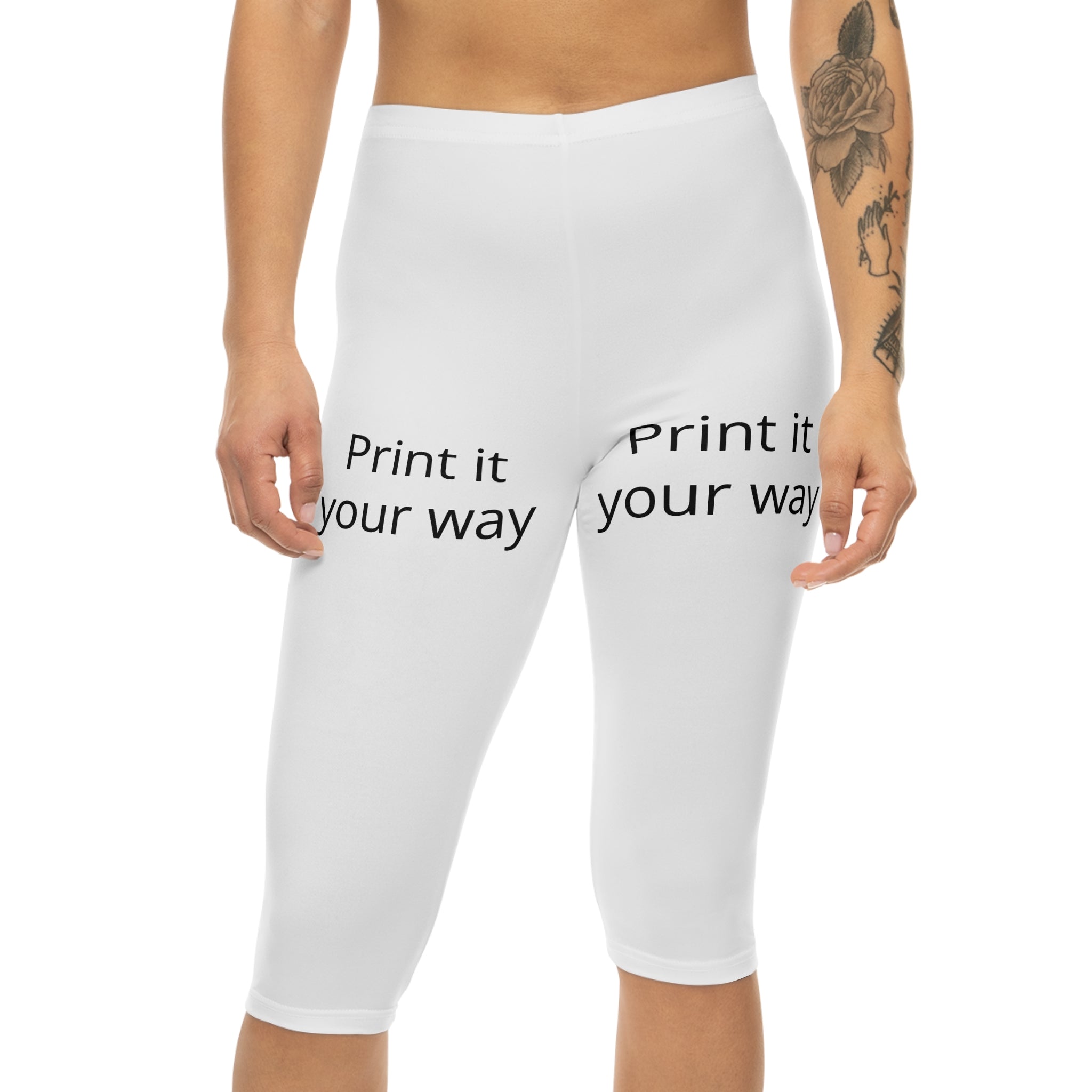 Capri Leggings — Custom “Print It Your Way” White Capri Leggings
