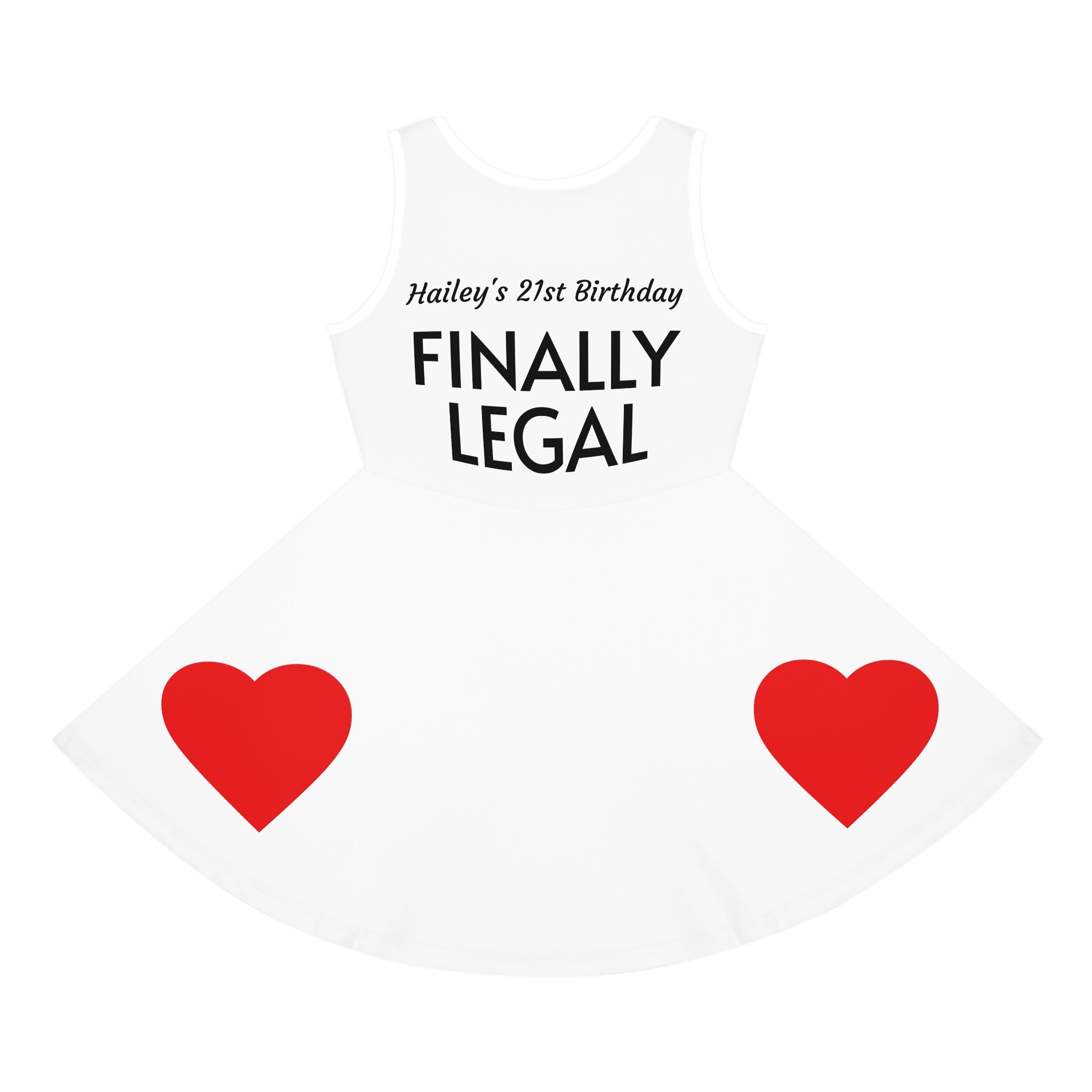 Girls' Sundress — 'Bee Cool' & 'Finally Legal' Heart Print Sleeveless Dress