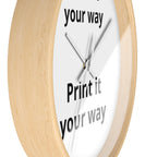 Minimalist "Print It Your Way" Wall Clock — Modern Monochrome Home Decor