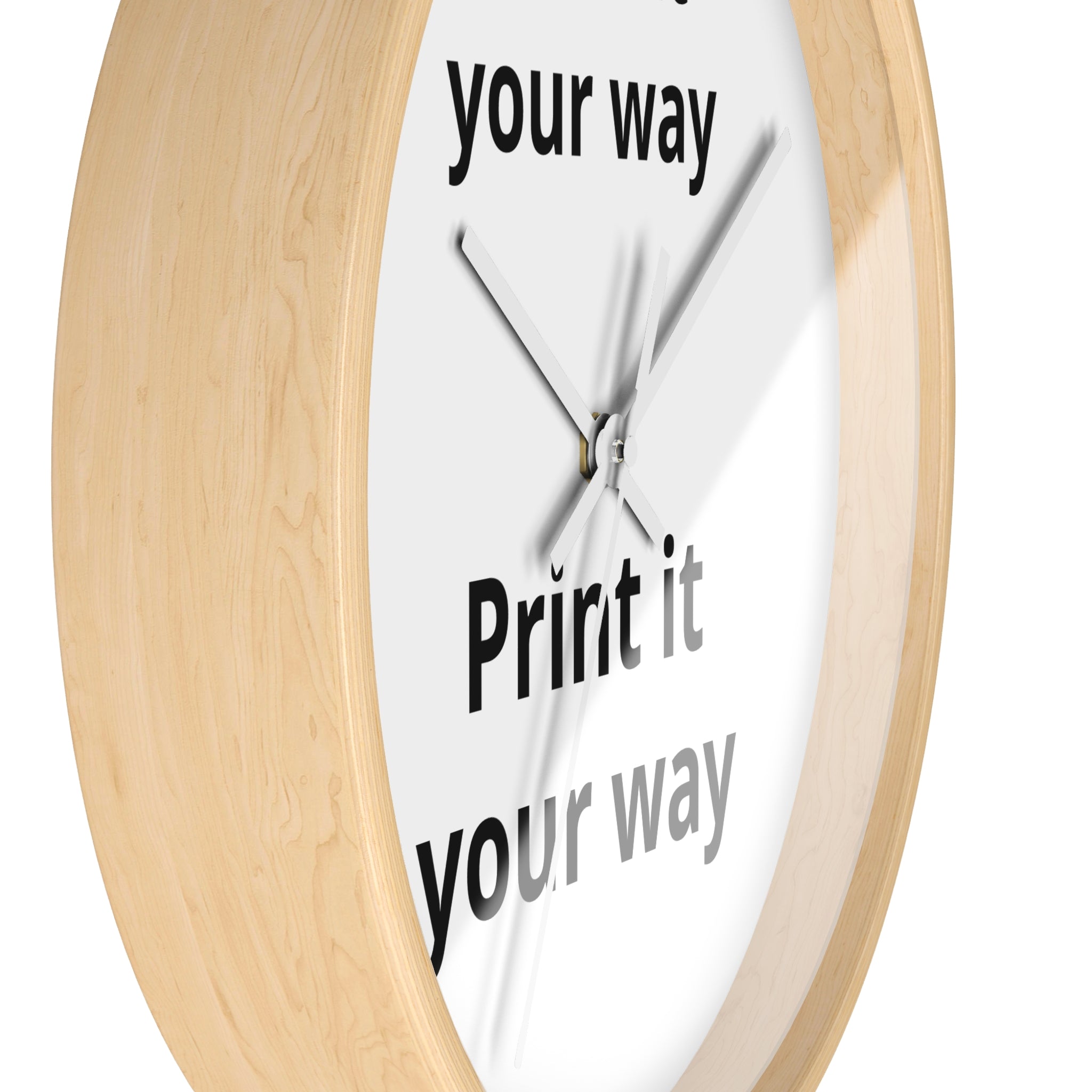 Minimalist "Print It Your Way" Wall Clock — Modern Monochrome Home Decor
