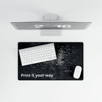 Water Droplets Black Desk Mat — "Print it your way" Custom Gaming Desk Pad