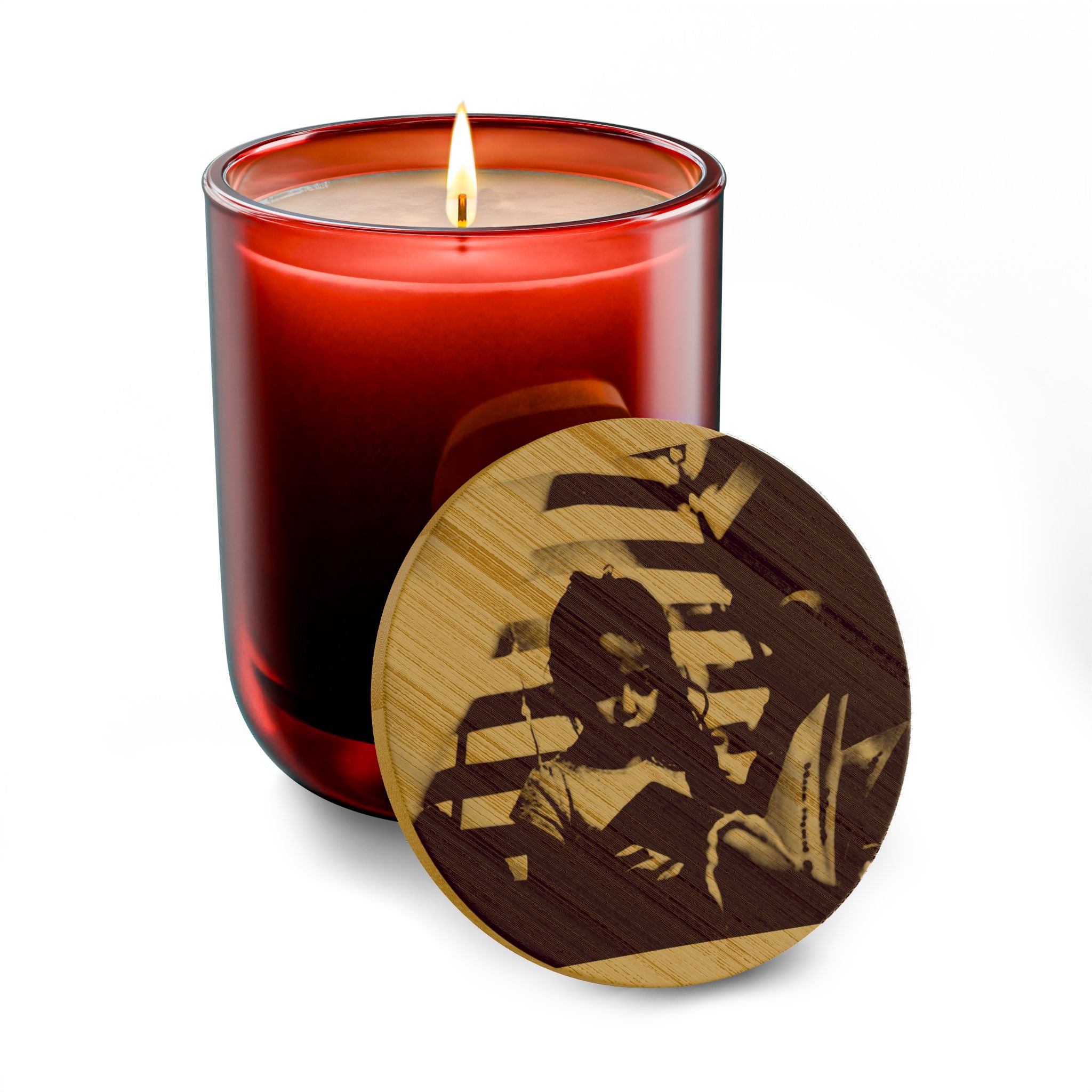 Engraved 14oz Scented Soy Candle — Hand-Poured Aromatic Candle with Custom Bamboo Lid