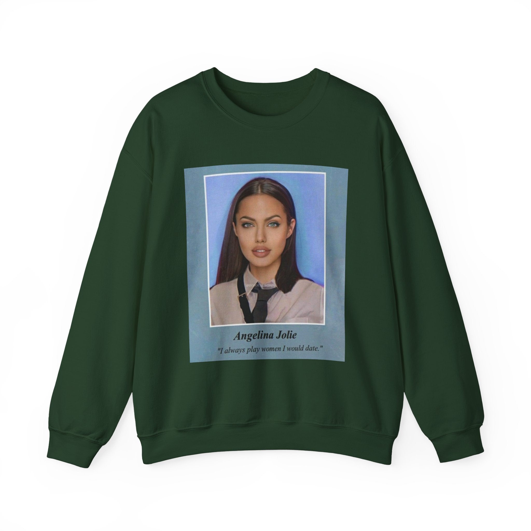 Graphic Crewneck Sweatshirt — Portrait Photo Print with Quote
