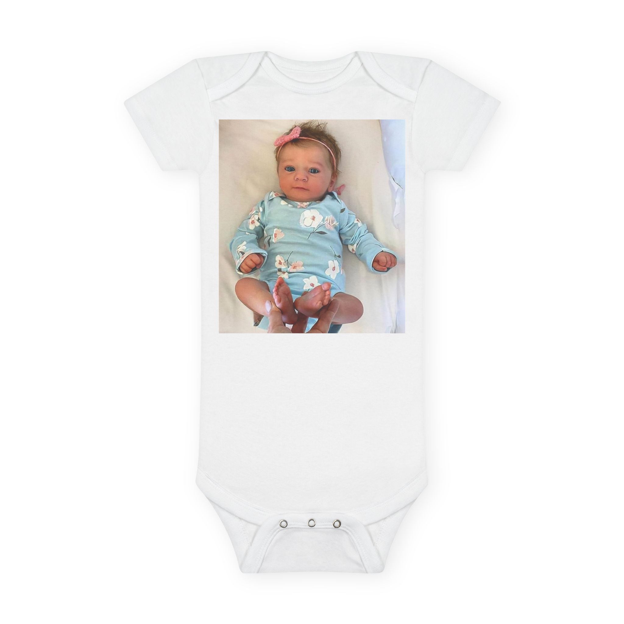 Personalized Baby Onesie® Organic Bodysuit — Custom Photo Print Newborn Gift