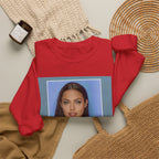 Graphic Crewneck Sweatshirt — Portrait Photo Print with Quote