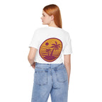 T-Shirt — R.I.P Twenties Front Text & Sunset Palm Back Graphic
