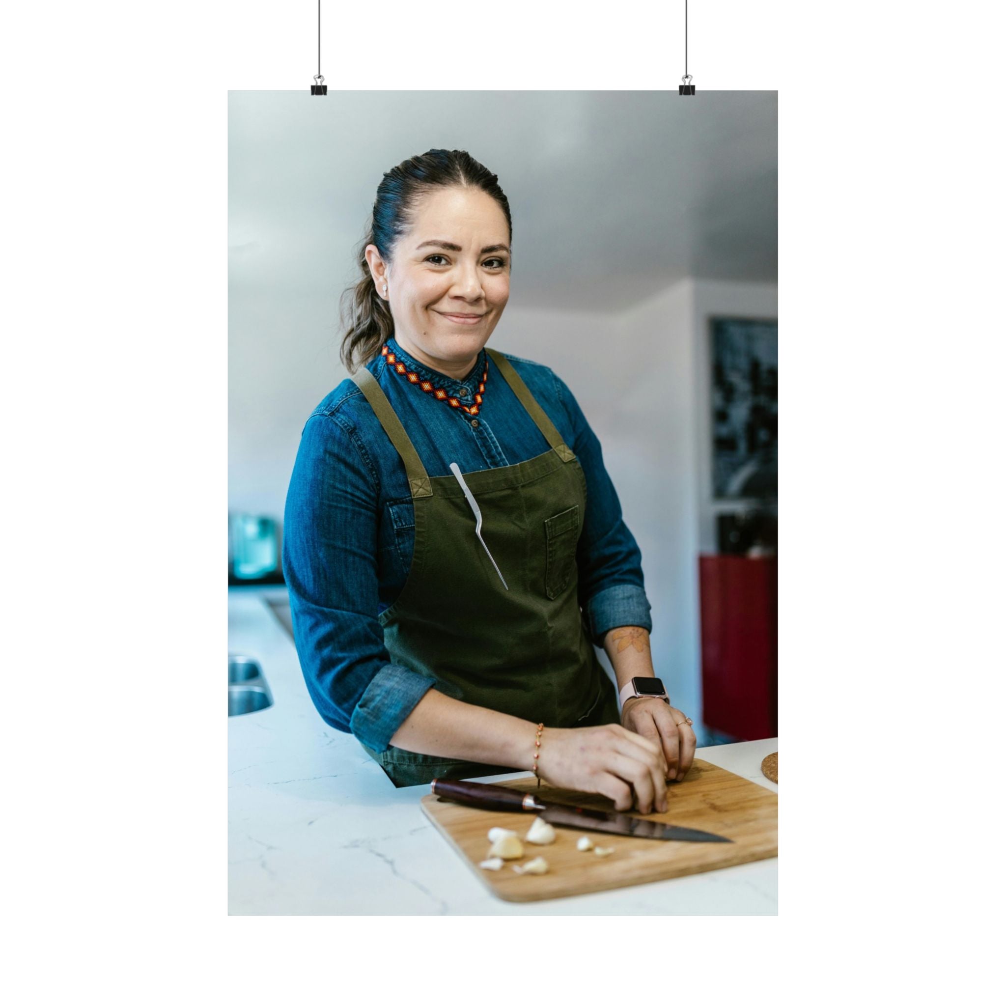 Matte Poster — Female Home Chef Portrait Kitchen Wall Art