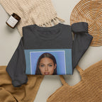 Graphic Crewneck Sweatshirt — Portrait Photo Print with Quote