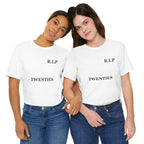 T-Shirt — R.I.P Twenties Front Text & Sunset Palm Back Graphic