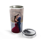 Photo Couple 20oz Travel Tumbler — Personalized Engagement & Anniversary Gift
