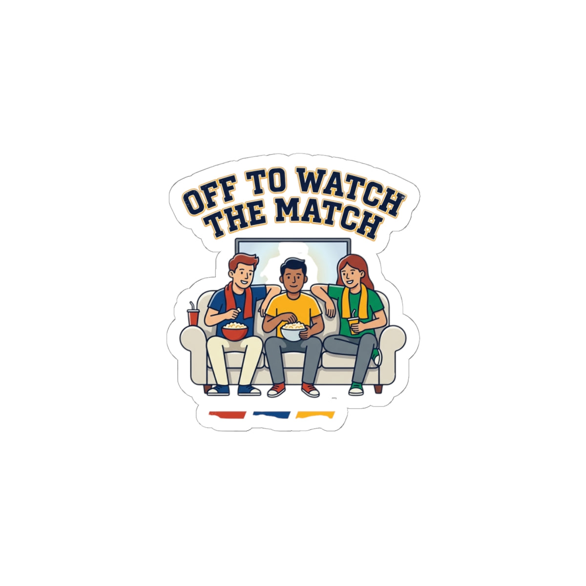 Off to Watch the Match Kiss-Cut Stickers | soccer watch party, country colors