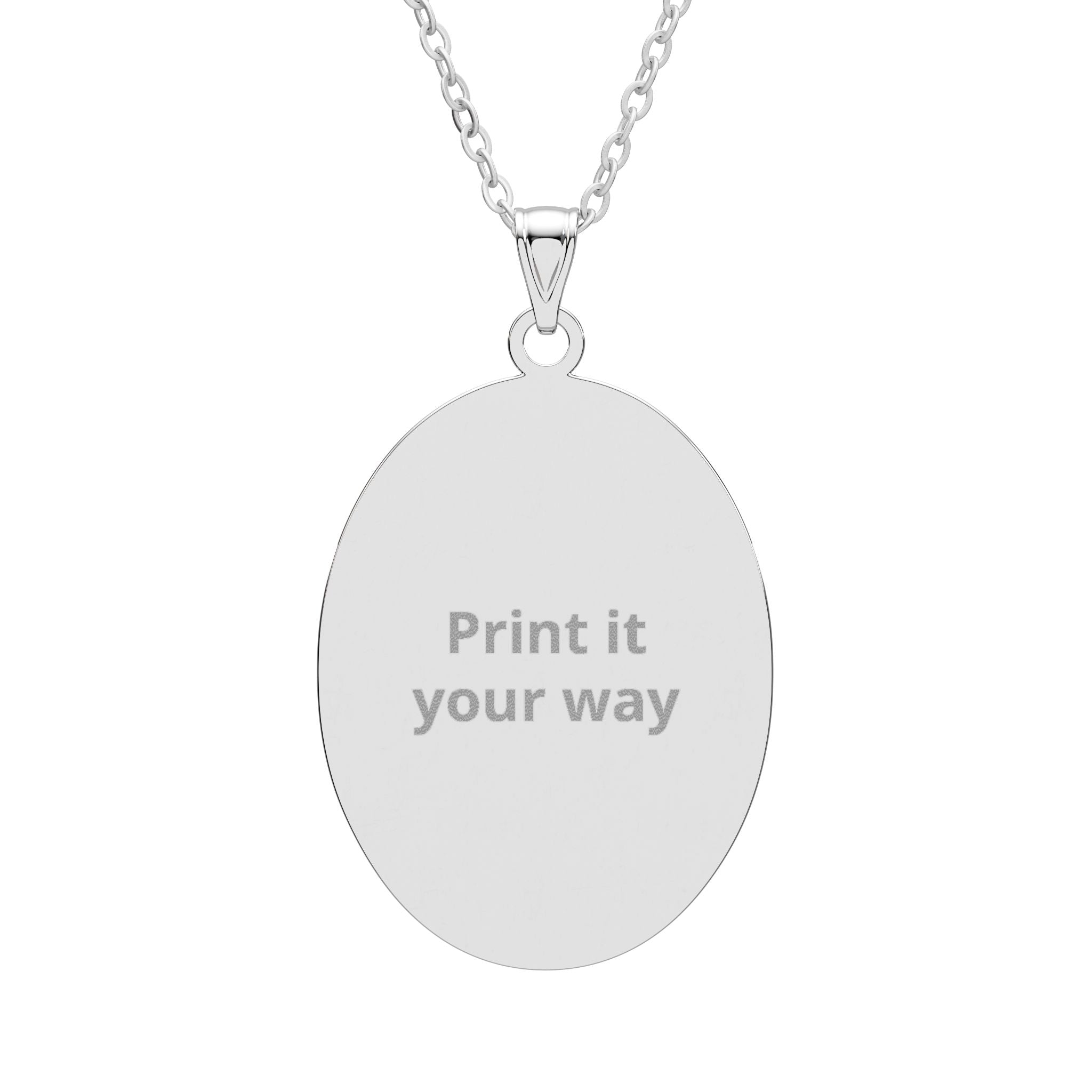Personalized Oval Pendant Necklace — Custom Engraved Name or Message